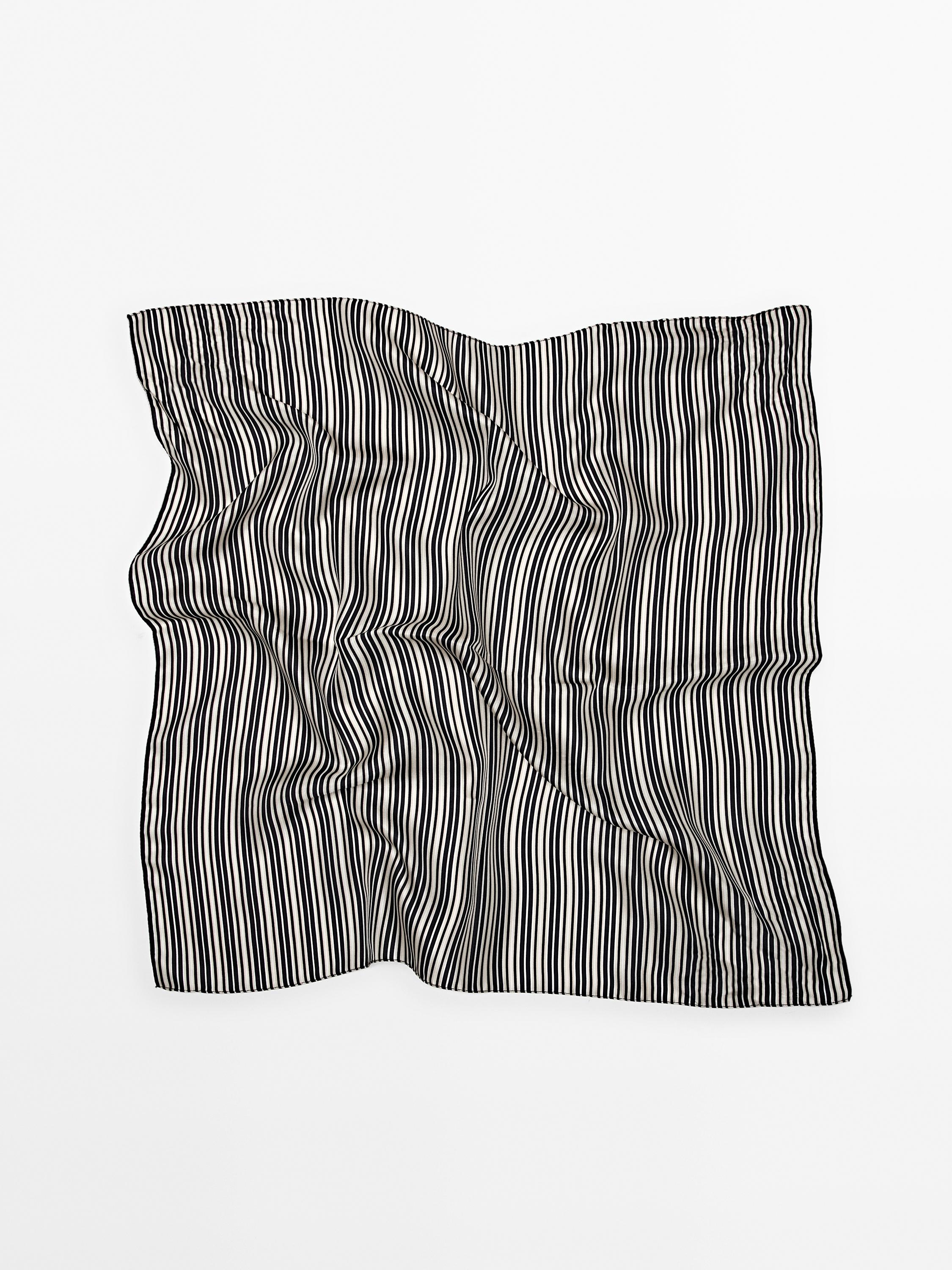 100% silk striped scarf